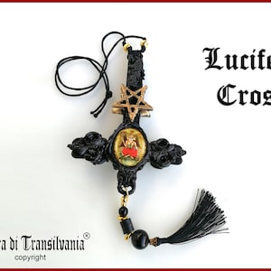 Satanic Necklace, Baphomet Upside Down Cross, Antichrist Inverted Cross, Occult Symbols, 666, Sigil of Lucifer Satan
