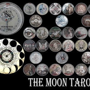 Moon Tarot, Talia kart okrągłych, Magic Oracle, Talia kart tarota, Przewodnik po książkach, Czytanie psychiczne, Edycja limitowana, Cartomancy