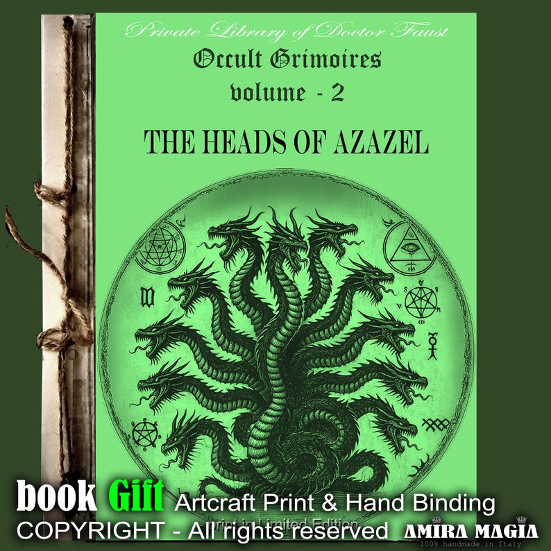 Antique Book, Occultism Magic Grimoire Azazel Manuscript, Qliphot Demon Hell, Magick Secret Societies Occult Order Ritual