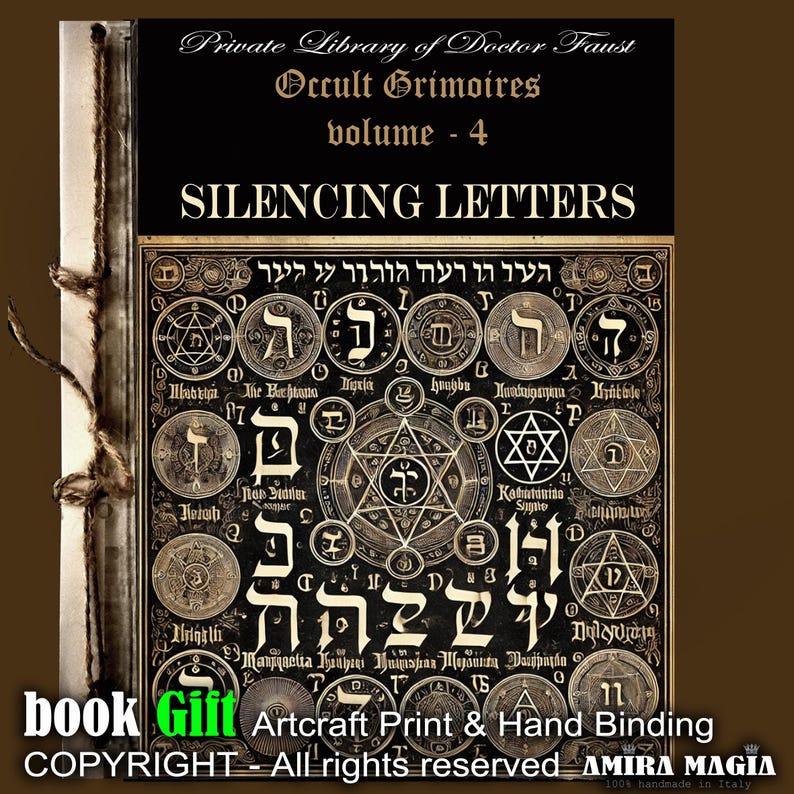 Antique Book, Hebrew Letters Jewish Grimoire, Kabbalah Magic Secret Societies Occult Order Magick Occultism Manuscript