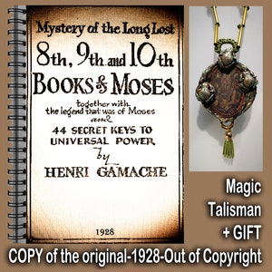 Antique Old Magic Book Occult Black Magic Rituals, Esoteric Sorcery Secret Societies Kabbalah Cabalistic Book of Moses