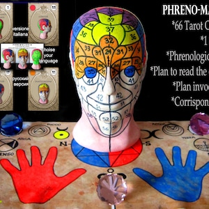 Mind Map, Phrenology, Medical Head, Tarot Card, Book Guide, Anatomy, Physiognomy, Brain, Skull, Cranium, Neuroscience