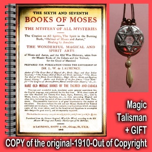 Antique Old Magic Book Occult Black Magic Rituals, Esoteric Sorcery Secret Society Kabbalah Six and Seven Book of Moses
