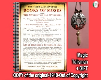 Antiguo libro mágico antiguo, sociedad secreta esotérica y oculta, cábala, seis y siete, libro de Moisés.