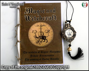 Antique Book, Occult Magic Esoteric Occultism, Witchcraft Grimoire Masonry, Satanic Lucifer Secret Societies Knowledge