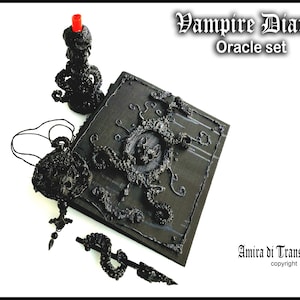 Dark Academia, Magic Witchcraft Oracle, Vampire Diares Dracula, Bat Vampire Transilvania Black Magic Cabinet Candlestick
