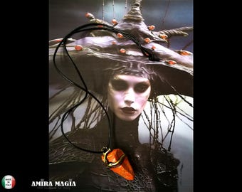 Become a Witch Shadow Enhanced Necklace, Uncut Gemstone Pendant, Magic Portal Raw Stone Amulet, Get Magic Powers Ritual