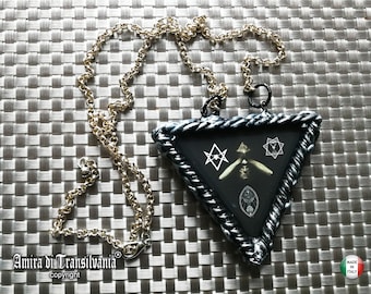 Magic Talisman, Thelema Pendant Occult Symbology, Aleister Crowley Jewelry Witchcraft, Ritual Amulet Oto Babalon Darkness