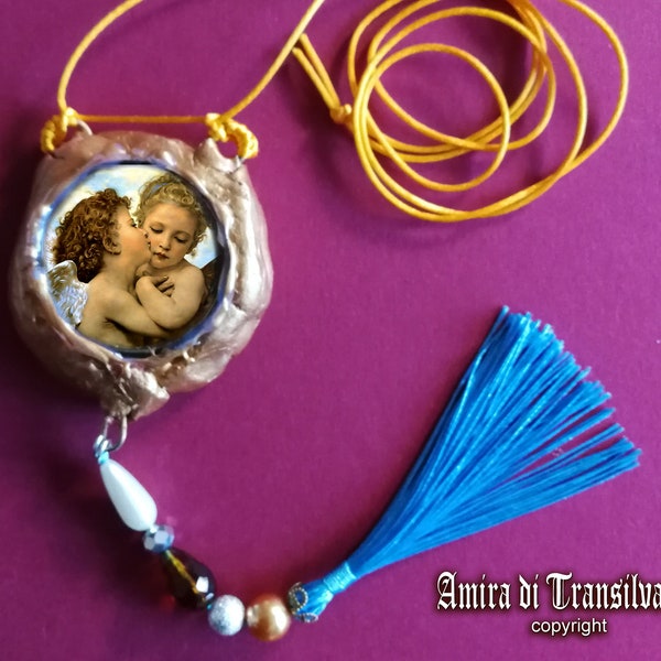 guardian angel talisman handmade necklace jewelry protection amulet protective angels raffaello raphael archangel pendant charm good luck