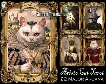 cat tarot cards, cat tarot deck, limited edition, handmade card, animal spirits guide, vintage oracle, fortune telling