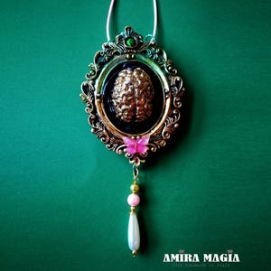 Carte du cerveau, symbole de l'alchimie, talisman magique, bijoux gothiques, amulette intelligente d'intelligence, bavoir porte-bonheur et pouvoir magique