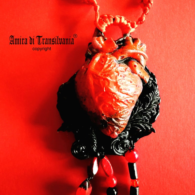 Love Talisman, Arrowed Burning Heart, Attraction Love Protection Talisman Loveling Amulet, Anatomical Heart Pendant Bib