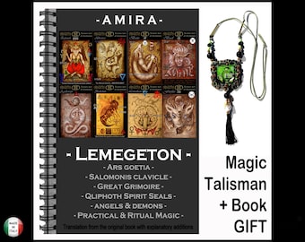 Forbidden Book, Lemegeton Grimoire Antique Occult Ceremonial Dark Magic, Kabbalah Goetia Summoning Demon Ritual Magick