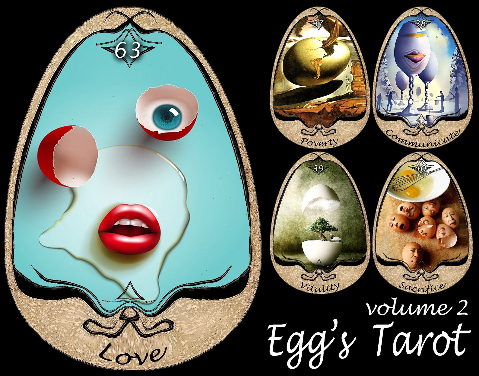 Egg Eggs Art Tarot Cards Deck Rare Major Minor Arcana Limited Etsy