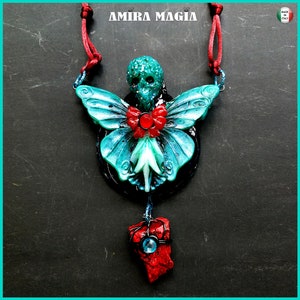 Actias Luna Moth Collana Teschio Farfalla, Gioiello Gotico Lunare Vita Per Sempre Talismano, Ciondolo Potere Magico Pietra Portafortuna