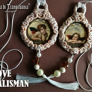 Guardian Angel, Cherub Pendant Winged Angel Wings, Magic Talisman Archangel Charm, Cherubim Amulet Raffaello Sanzio