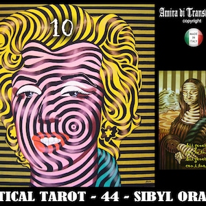Baraja de tarot, arte pop, oráculo, adivinación, juego de cartas mágicas, arcanos mayores, sibila, adivino, cartomancia, guía