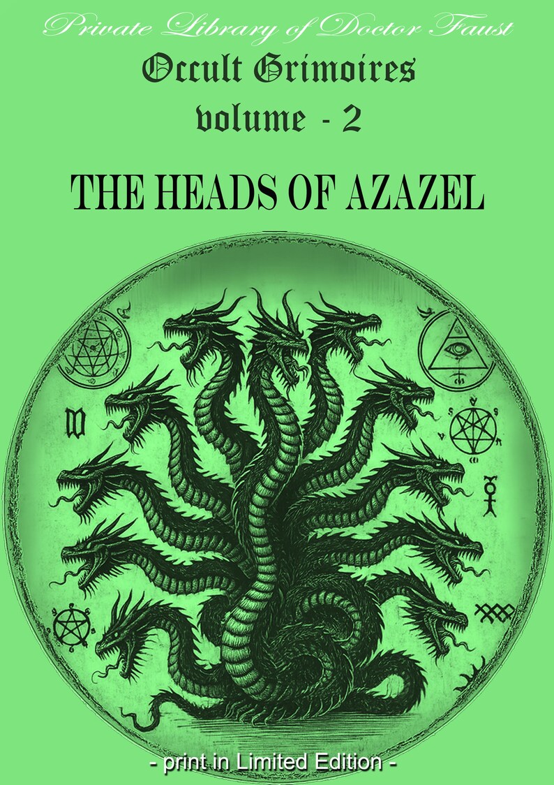 Antique Book, Occultism Magic Grimoire Azazel Manuscript, Qliphot Demon Hell, Magick Secret Societies Occult Order Ritual