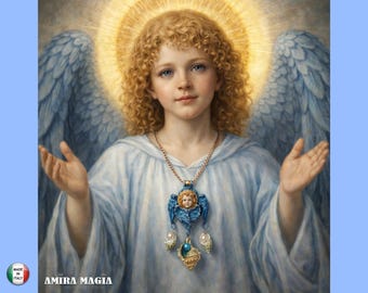 Guardian Angel, Cherubim Protection Amulet, Religious Sacred Jewelry Magic Talisman Archangel Cherub Holy Bible