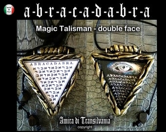 Abracadabra Pendant, Hebrew Letters Jewish Alphabet, Magic Talisman Bar Mitzvah Bat Mitzvah, Personalized Gift Israel