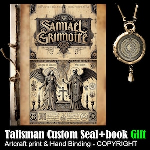 Angel of Death, Occult God Samael Grimoire, Antique Book Occultism Esotericism, Magic Ritual Magick Spell Divination