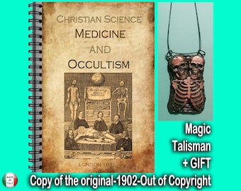 Antique Book, Medicine Esoteric Occultism, Occult Witchcraft Sorceries Manual, Illuminated Manuscript Magic Middle Ages