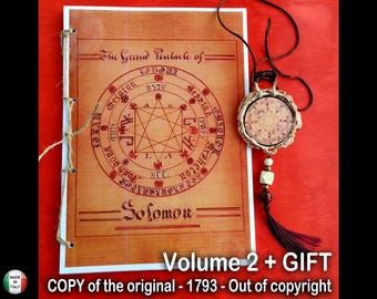 Handwritten Book, Antique Manuscript Occult Grimoire, Kabbalah Lesser Key of Solomon, Magic Kabbalistic Sigil