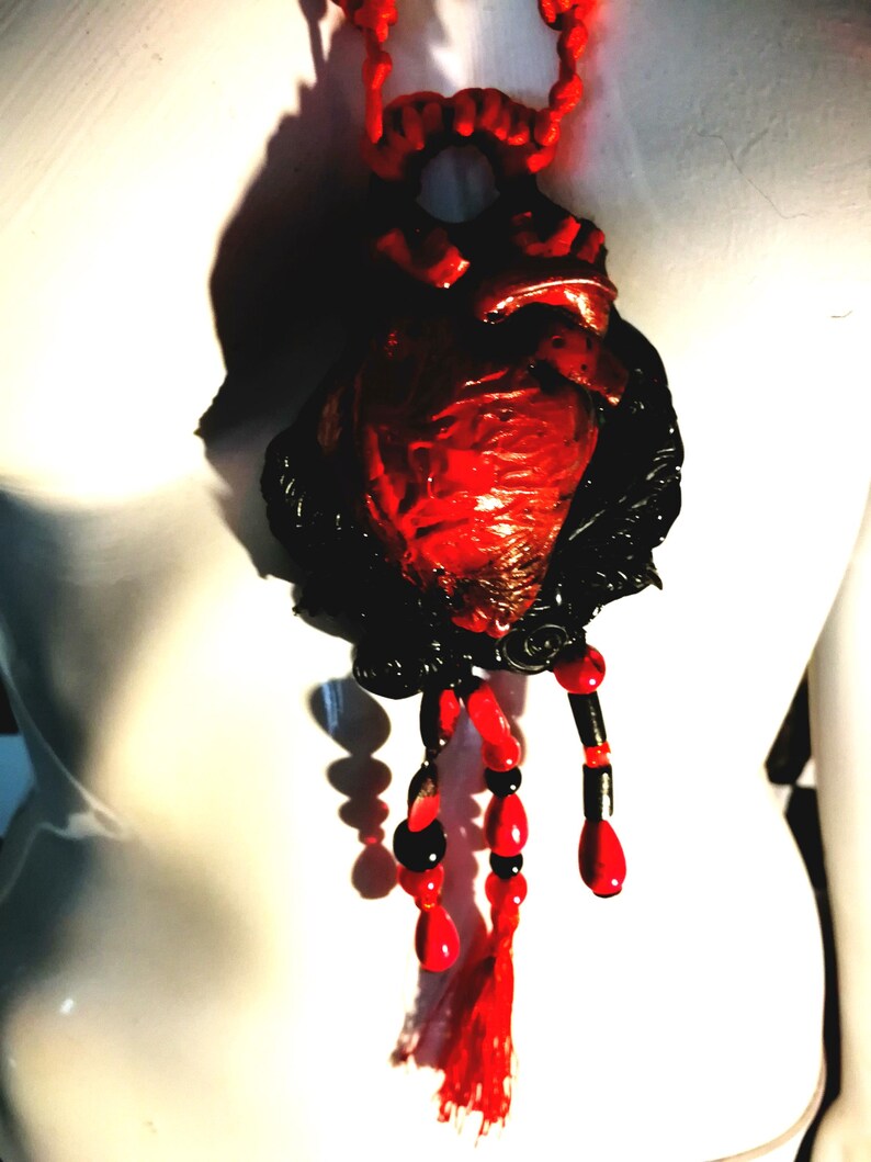 Love Talisman, Arrowed Burning Heart, Attraction Love Protection Talisman Loveling Amulet, Anatomical Heart Pendant