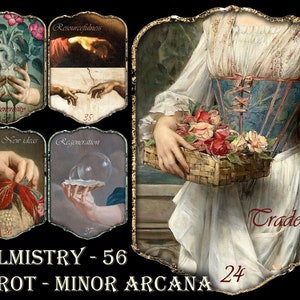 Lecture à la main, Jeu de cartes de tarot artistique chiromancie, Arcanes mineurs, Édition limitée, Lecture à la main, Cartes Oracle, Chiromancie