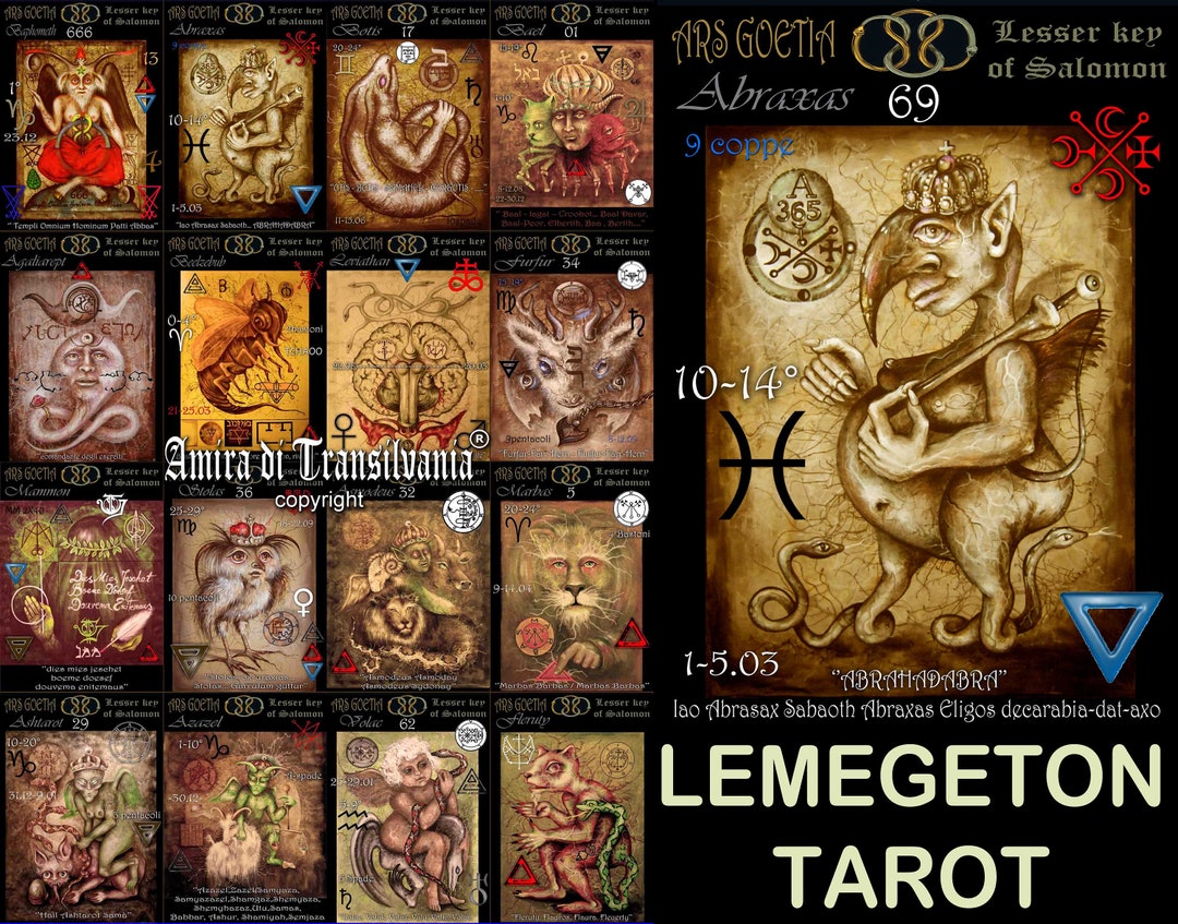 Lemegeton Tarot , Art Tarot Deck, Limited Edition, Occult Grimoire