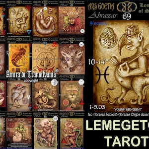 tarocchi lemegeton, mazzo di tarocchi artistici, edizione limitata, grimorio occulto, oracolo pagano, rituale di magia nera, demoni della kabbalah