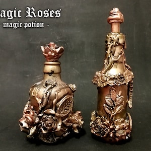 Magic Potion Bottle, Spell Jar, Apothecary Cabinet Vintage Glass, Elixir of Life Forever Altar Decor, Love Ritual Spell