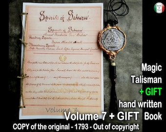 Handwritten Book, Kabbalah Lesser Key of Solomon, Antique Manuscript Occult Grimoire, Magic Kabbalistic Sigil