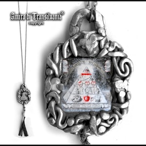Masonry Symbol, Fraternal Mason Necklace, Masonic Talisman, Freemason Amulet Pendant, Illuminati Triangle All Seeing Eye