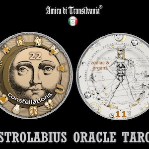 Constellation Map, Astrolabes, Astrology Tarot Cards, Astronomy Round cards, Celestial, Oracle, Divination, Horoscope