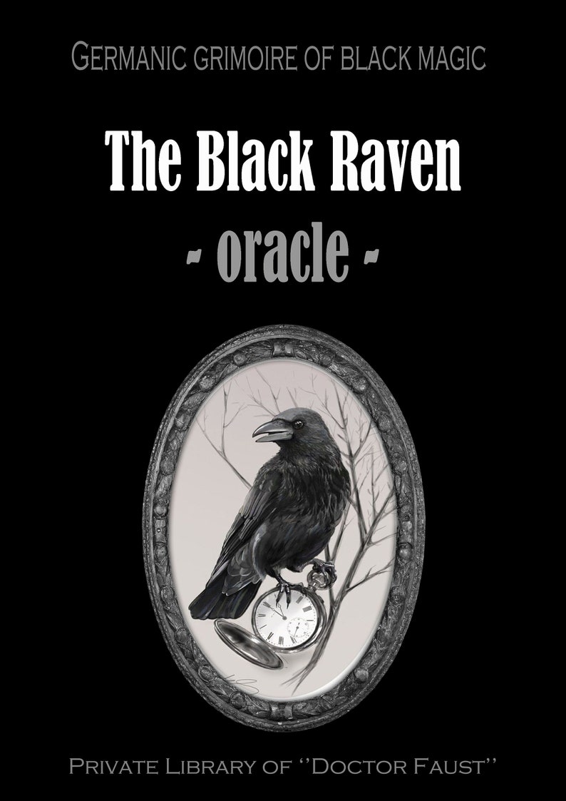 Black Raven, Germanic Folklore Witch Hunt, Antique Book Witchecraft Occult Grimoire, Secular Manuscript Magic Rituals