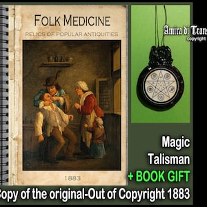 Folkloric Medicine, Antique Book Witchcraft, Popular Folklore Medical, Antiquities Manuscript Esoteric Grimoire Witch