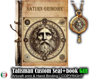 Libro antiguo, Grimorio de magia ocultista, Manuscrito de Saturno, Ritual de brujería mágica saturnina, Sociedades secretas