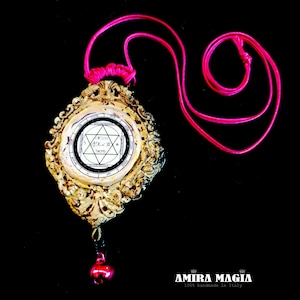 Angel and Demon Sigil Magick, Pendant Witchcraft Symbol Amulet Life and Death, Kabbalah Talisman Magical Power Ritual