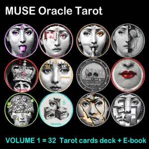 Baraja de cartas del tarot, guía de la diva de las musas, baraja del oráculo de la sibila, glamour de la edad de oro del Hollywood antiguo, adivina cartomancia