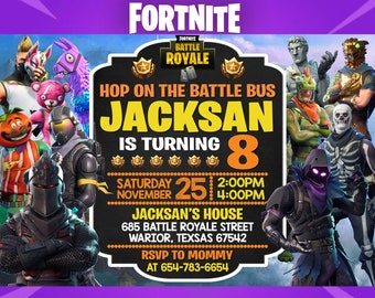kids birthday invitation birthday invitation printable invitation party supplies - invitation fete fortnite