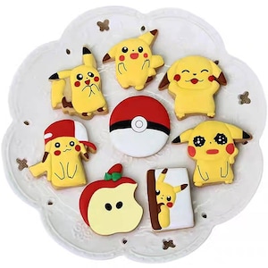 Hand-made Pikachu Icing Sugar Cookies Birthday Party Favours Gifts Presents