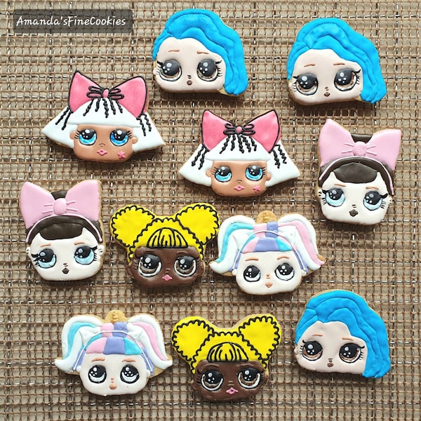 Hand-made Surprise Dolls Icing Sugar Cookies Birthday Party Favours Gifts Presents