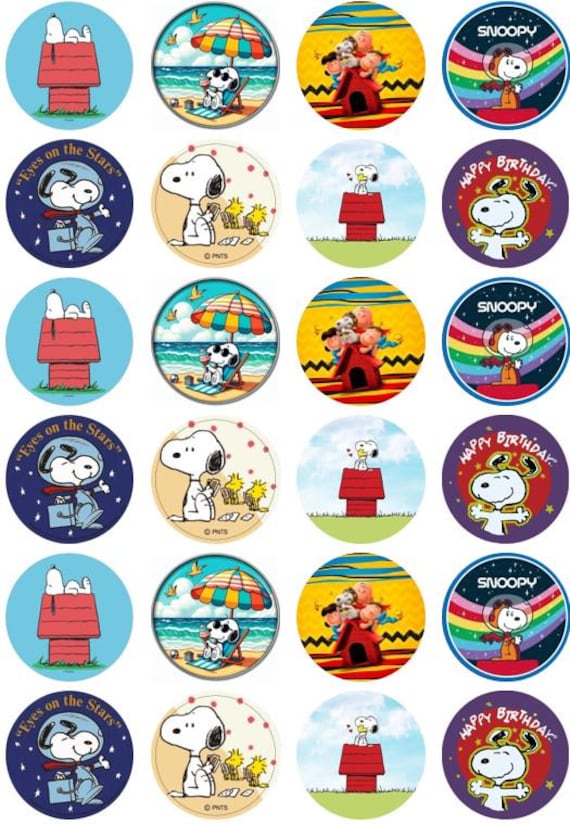 24pcs Snoopy Edible Icing Sheet Cupcake Topper Uncut