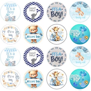 24pcs It&#39;s a Boy Welcome Baby Boy Edible Icing Sheet Cupcake Topper - 4.5x4.5cm Uncut
