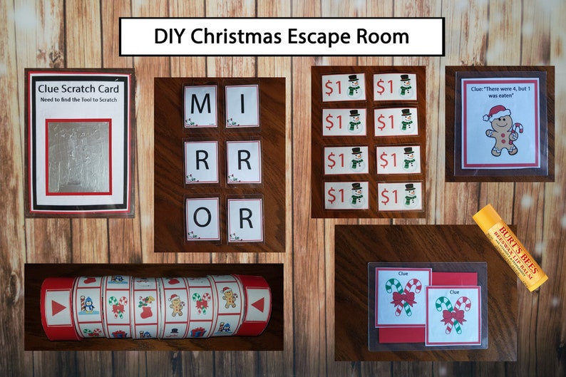 Kerst Escape Room, DIY Escape Room kit, Kids Party Escape Room, Digitaal, Afdrukbaar, PDF, direct downloaden afbeelding 6