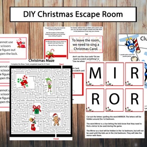 Kerst Escape Room, DIY Escape Room kit, Kids Party Escape Room, Digitaal, Afdrukbaar, PDF, direct downloaden afbeelding 5