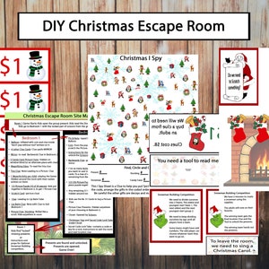 Kerst Escape Room, DIY Escape Room kit, Kids Party Escape Room, Digitaal, Afdrukbaar, PDF, direct downloaden afbeelding 3