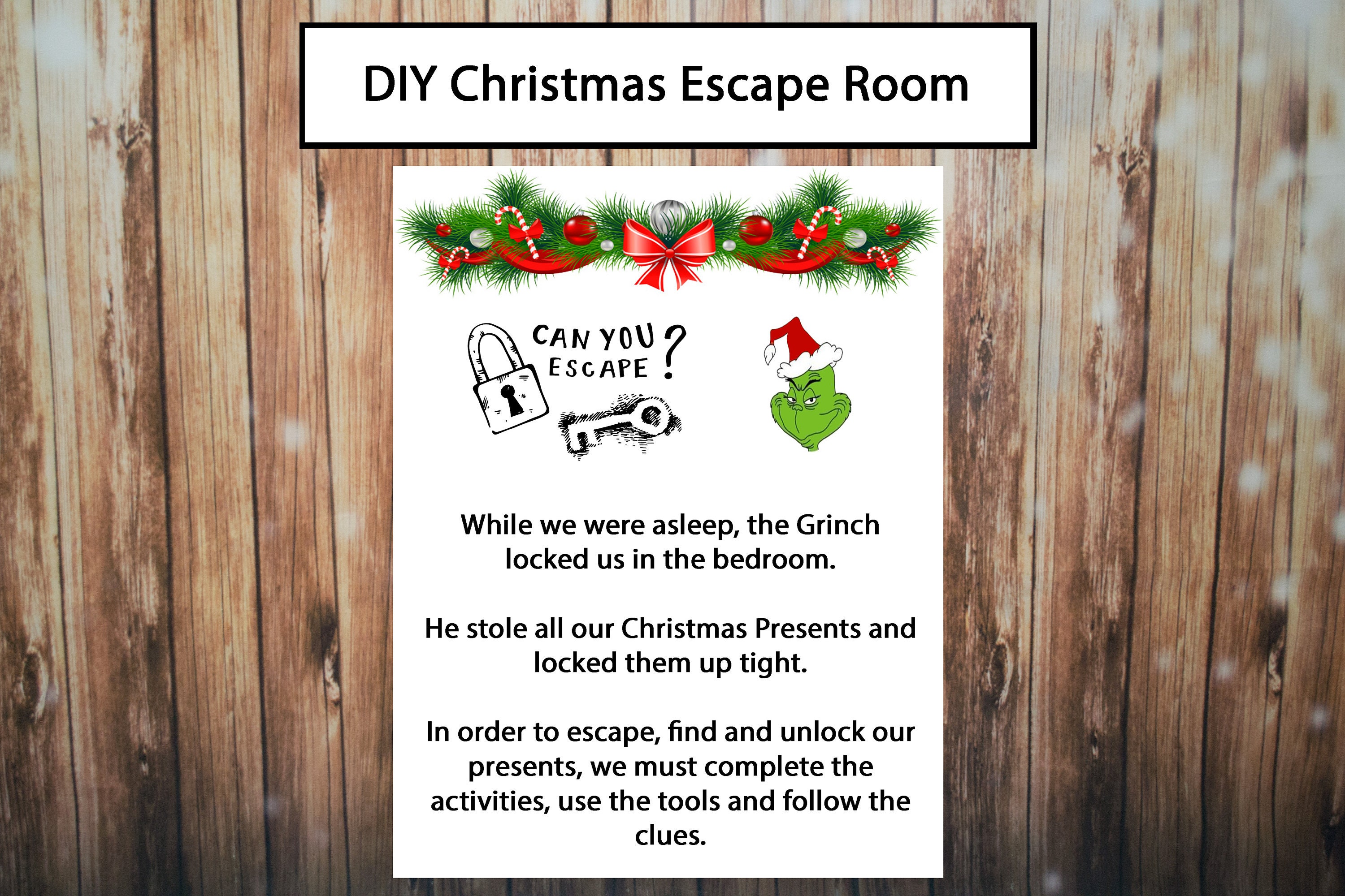 christmas-escape-room-diy-escape-room-kit-kids-party-escape-etsy-canada