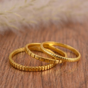 Gold Filled stack Ring, Dainty stacking Ring, Handmade Gold Ring Set, Statement Ring, Gold Band Ring, Gift For her, Birthday Gift jewelry